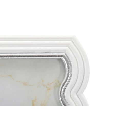 Cadre Photo Blanc Et Argent 20x25 Cm Design Ondulé Élégant Pour Photo 15x20 Cm