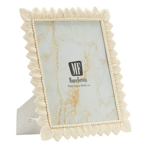 Cadre Photo Crème 20x25 Cm Décor Feuilles Raffiné Et Lumineux