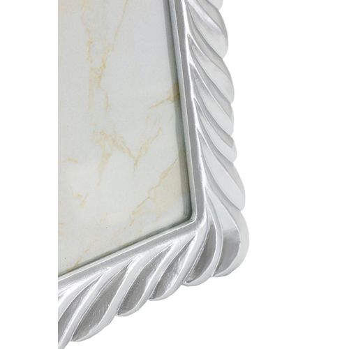 Cadre Photo Argent 20x25 Cm Avec Bord Tressé Effet Sculpté Élégant