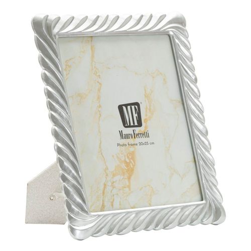 Cadre Photo Argent 20x25 Cm Avec Bord Tressé Effet Sculpté Élégant