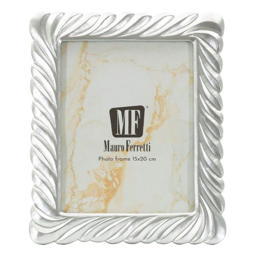 Cadre Photo Argent 15x20 Cm Avec Bord Tressé Sculpté Élégant