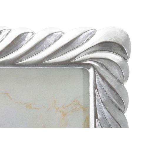 Cadre Photo Argent 15x20 Cm Avec Bord Tressé Sculpté Élégant