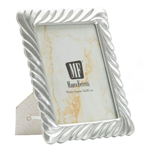 Cadre Photo Argent 15x20 Cm Avec Bord Tressé Sculpté Élégant