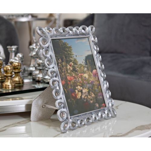 Cadre Photo Argenté 20,8x25,9 Cm Format 15x20 Design Raffiné