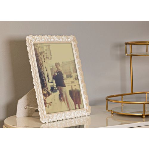 Cadre Photo Argenté 25,3x30,5 Cm Format 20x25 Décor Cœurs Romantiques