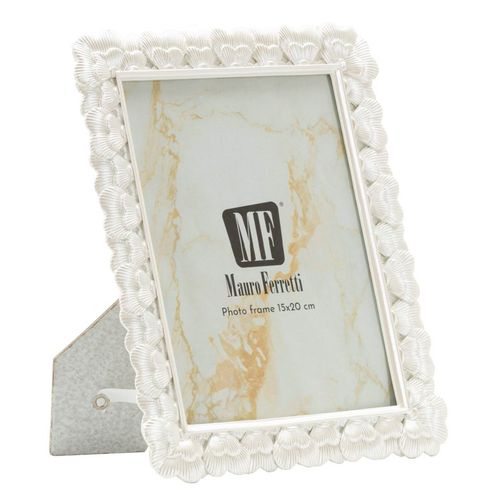 Cadre Photo Argenté 20x25,3 Cm Format 15x20 Avec Bordure Cœurs