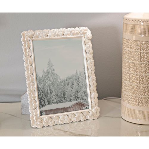 Cadre Photo Argenté 20x25,3 Cm Format 15x20 Avec Bordure Cœurs