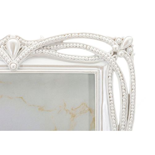 Cadre Photo Argenté 21,8x26,8 Cm Format 15x20 Avec Bordure Ruban Chic