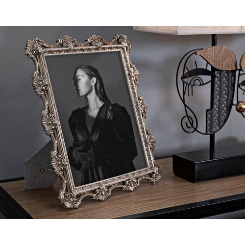 Cadre Photo Baroque Florence Argenté 27x32 Cm Format 20x25 Raffiné