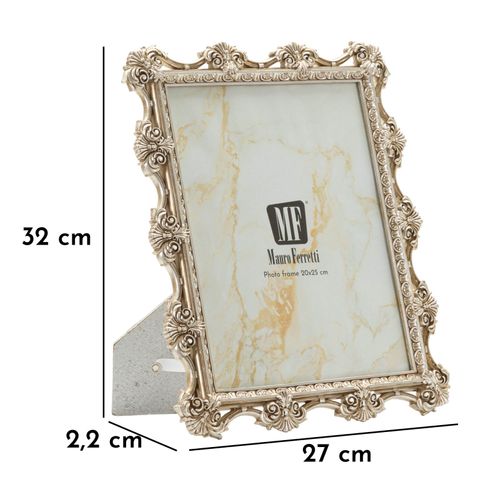 Cadre Photo Baroque Florence Argenté 27x32 Cm Format 20x25 Raffiné