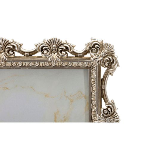 Cadre Photo Baroque Florence Argenté 21,5x26,8 Cm Format 15x20