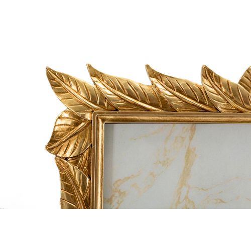 Cadre Photo Doré 27x32,3 Cm Format 20x25 Avec Bordure Feuilles De Laurier