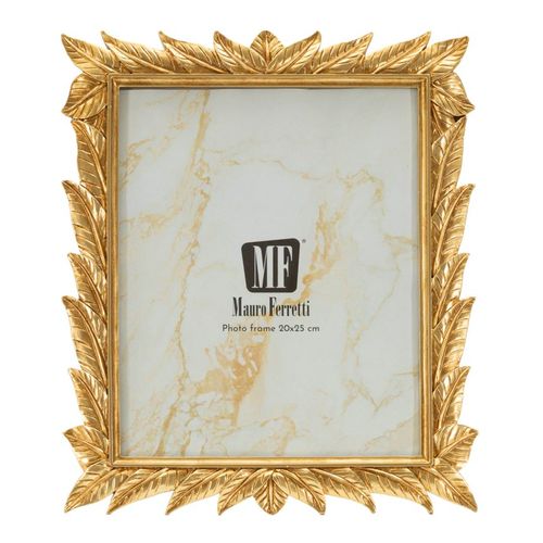 Cadre Photo Doré 27x32,3 Cm Format 20x25 Avec Bordure Feuilles De Laurier