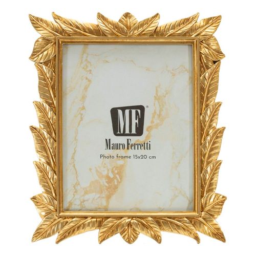 Cadre Photo Doré 21,2x26,8 Cm Format 15x20 Avec Bordure Feuilles De Laurier