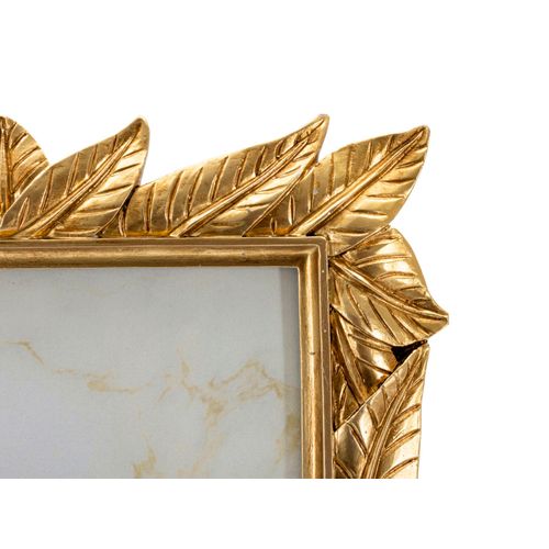 Cadre Photo Doré 21,2x26,8 Cm Format 15x20 Avec Bordure Feuilles De Laurier