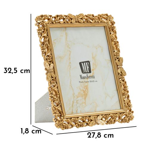 Cadre Photo Classique Doré 27,8x32,5 Cm Format 20x25 Style Baroque