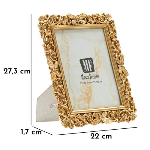 Cadre Photo Classique Doré 22x27,3 Cm Format 15x20 Style Baroque Raffiné