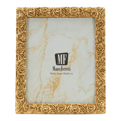 Cadre Photo Doré 25,3x30,3 Cm Format 20x25 Motif Floral Raffiné