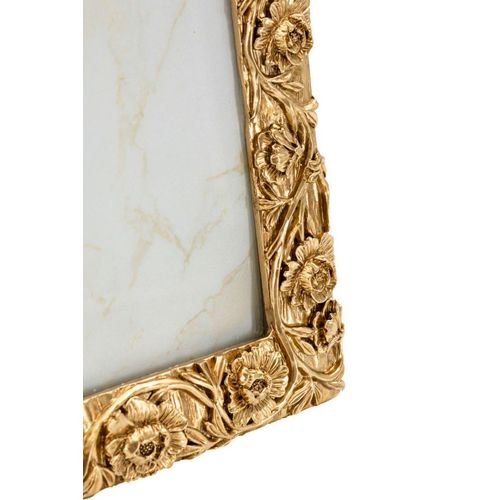 Cadre Photo Doré 25,3x30,3 Cm Format 20x25 Motif Floral Raffiné
