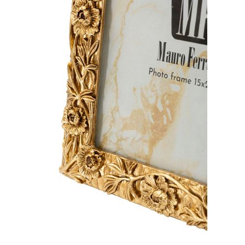 Cadre Photo Doré 19,8x25 Cm Format 15x20 Motif Floral Élégant