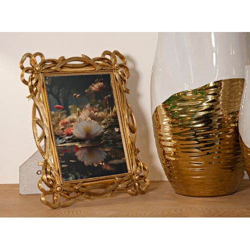 Cadre Photo Doré 23,4x28,5 Cm Format 15x20 Style Tresse Raffinée Classique