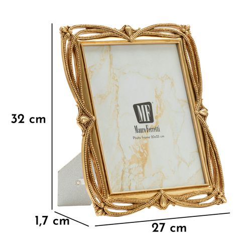 Cadre Photo Doré 27x32 Cm Format 20x25 Style Tresse Raffinée Classique