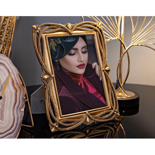 Cadre Photo Doré 21,8x26,8 Cm Format 15x20 Style Tresse Classique Élégante