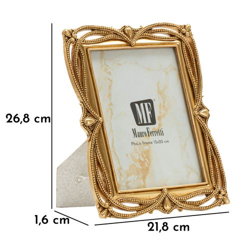 Cadre Photo Doré 21,8x26,8 Cm Format 15x20 Style Tresse Classique Élégante
