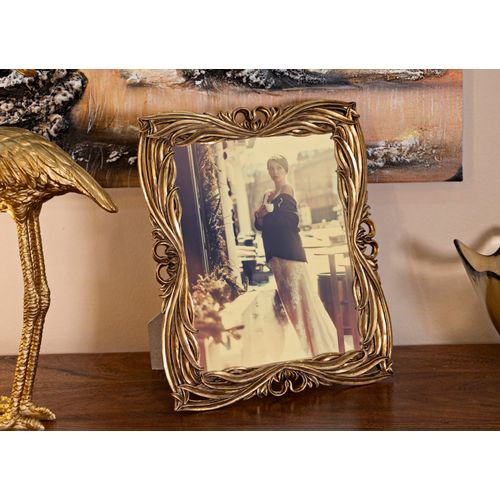 Cadre Photo Baroque Doré 27,5x32,5 Cm Format 20x25 Style Tressé Luxueux