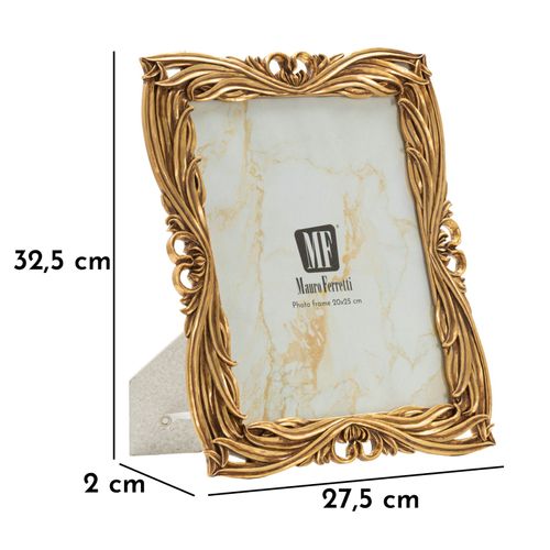 Cadre Photo Baroque Doré 27,5x32,5 Cm Format 20x25 Style Tressé Luxueux