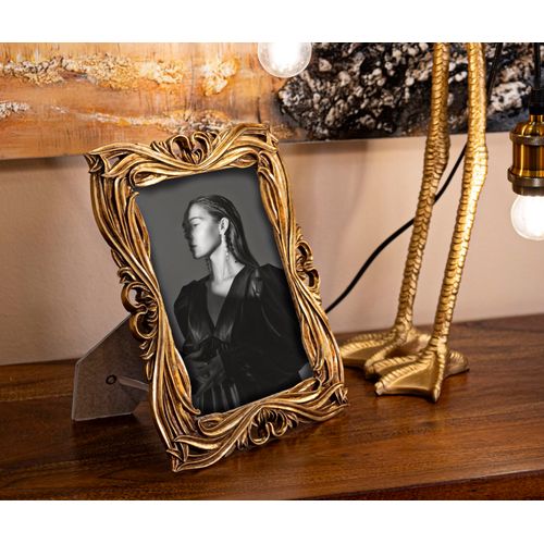 Cadre Photo Baroque Doré 21,8x26,5 Cm Format 15x20 Style Tressé Raffiné