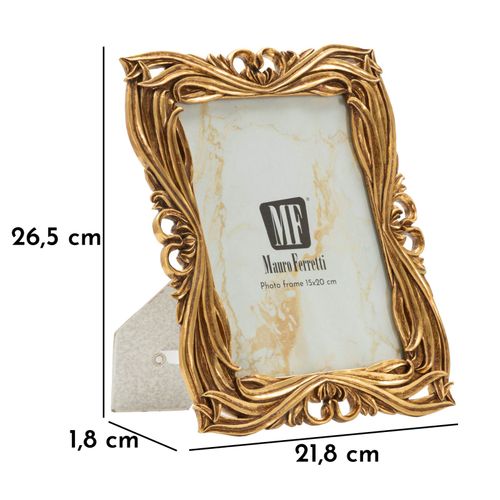 Cadre Photo Baroque Doré 21,8x26,5 Cm Format 15x20 Style Tressé Raffiné
