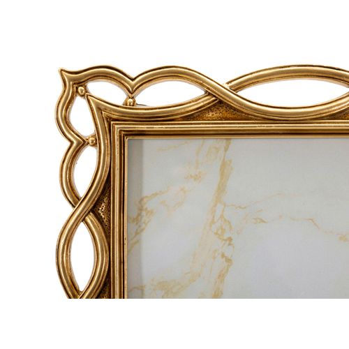 Cadre Photo Doré 28,5x33 Cm Format 20x25 Style Tressé Élégant Inspiré Des Vagues