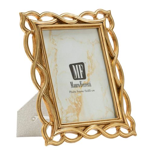 Cadre Photo Doré 23x27,9 Cm Format 15x20 Style Tressé Élégant Inspiré Des Vagues