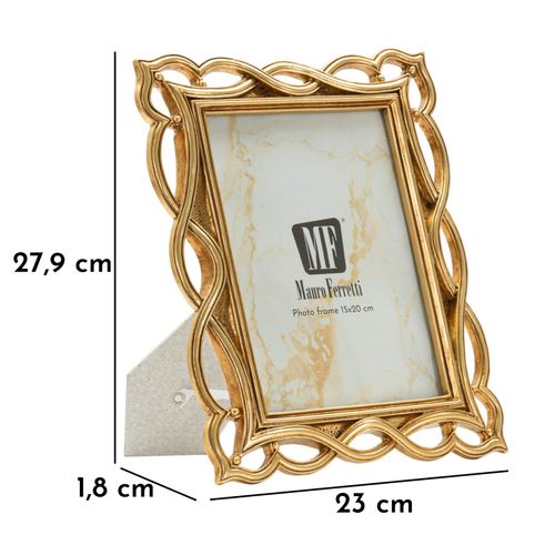 Cadre Photo Doré 23x27,9 Cm Format 15x20 Style Tressé Élégant Inspiré Des Vagues