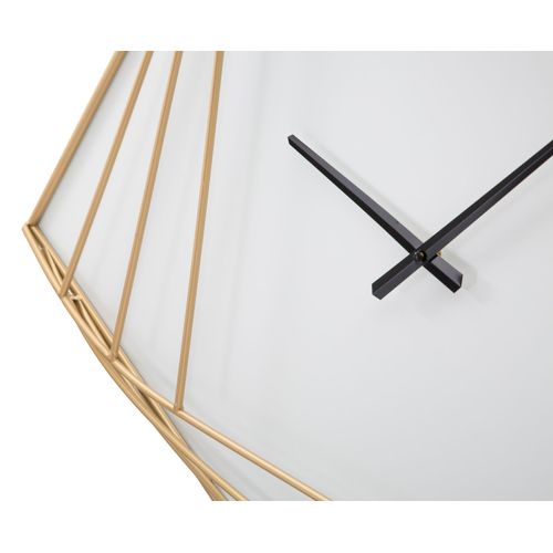 Horloge Murale Carrée 85 Cm En Métal Doré Au Design Géométrique Élégant