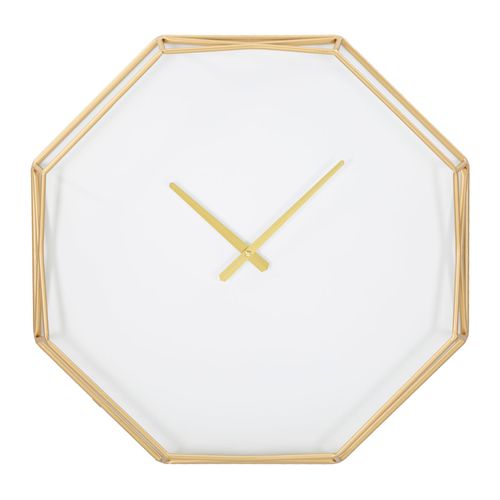 Horloge Murale Élégante 56 Cm En Métal Doré Aux Lignes Simples Et Raffinées
