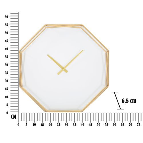 Horloge Murale Élégante 56 Cm En Métal Doré Aux Lignes Simples Et Raffinées
