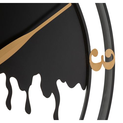 Horloge Murale Ronde Ø 66 Cm Design Élégant Noir Et Doré Pour Intérieur Moderne