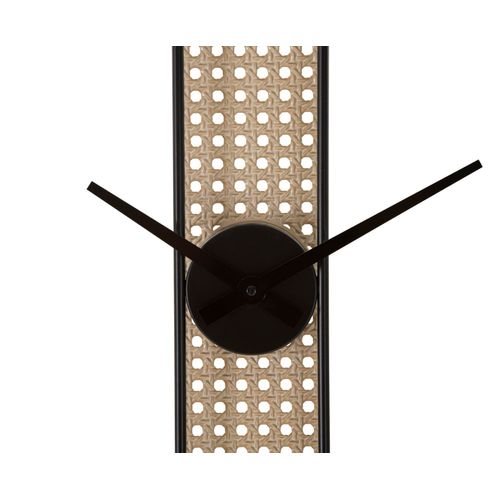 Horloge Murale Ronde 60 Cm Style Bohème Avec Décoration Centrale Façon Paille De Vienne