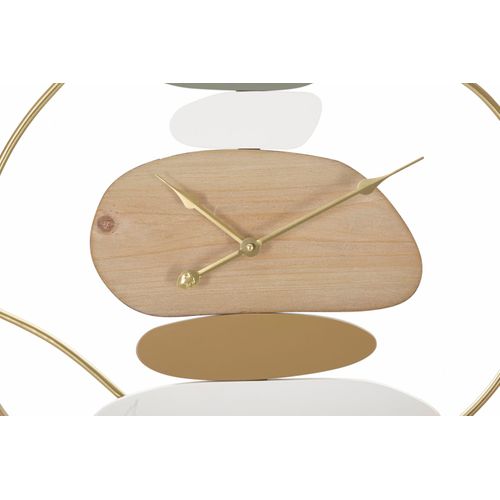 Horloge Murale 57 Cm Moderne En Métal Et Bois Avec Décor Abstrait Pastel Élégant
