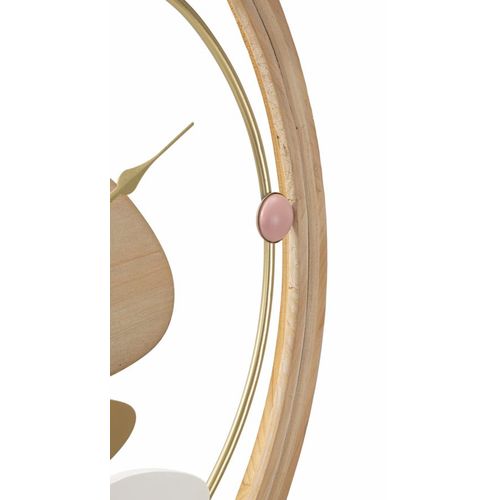 Horloge Murale 57 Cm Moderne En Métal Et Bois Avec Décor Abstrait Pastel Élégant