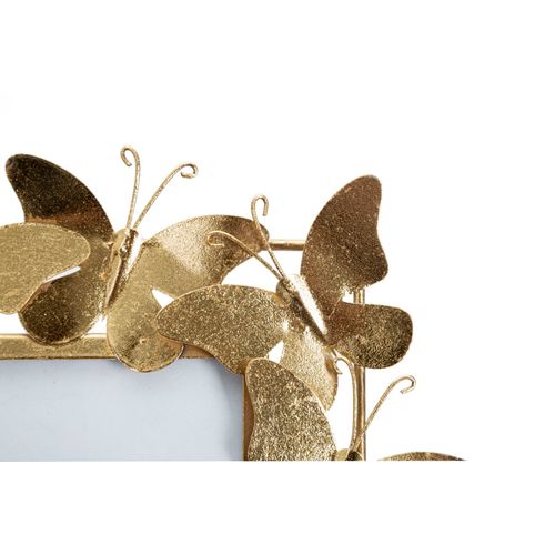 Cadre Photo Doré 35x15x38 Cm Pour Photo 20x25 Cm Avec Papillons Décoratifs Élégants