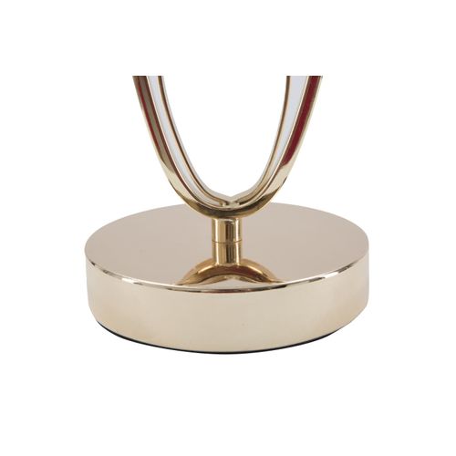 Lampe à Poser Dorée Et Crème Ø24x47 Cm Design Contemporain Élégant