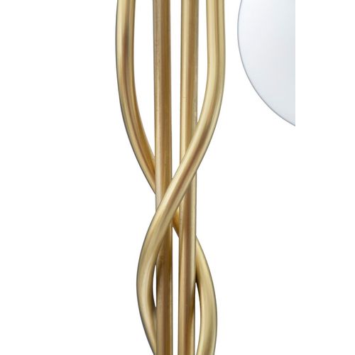 Lampadaire Glamy 4 Lumières Ø54x176 Cm Métal Doré Et Sphères Blanches