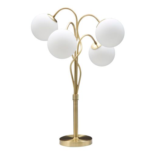 Lampe à Poser Glamy 4 Lumières Ø53x74 Cm Métal Doré Et Sphères Blanches