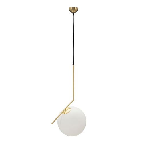 Suspension Glamy En Métal Doré Et Sphère En Verre Opaque 50x30x100 Cm