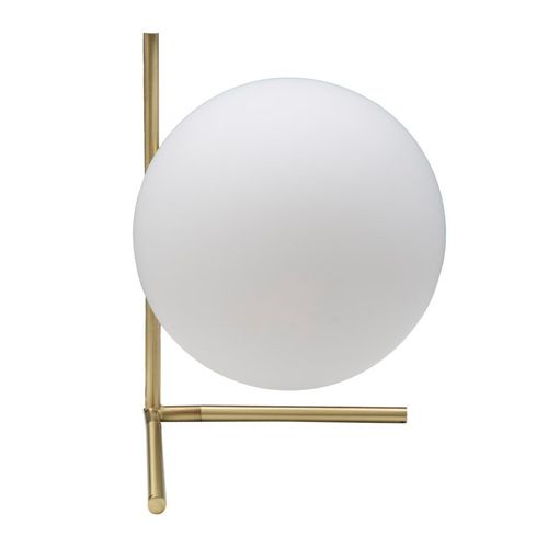 Lampe à Poser Glamy Sphère Verre Blanc Et Doré 25x25x27 Cm