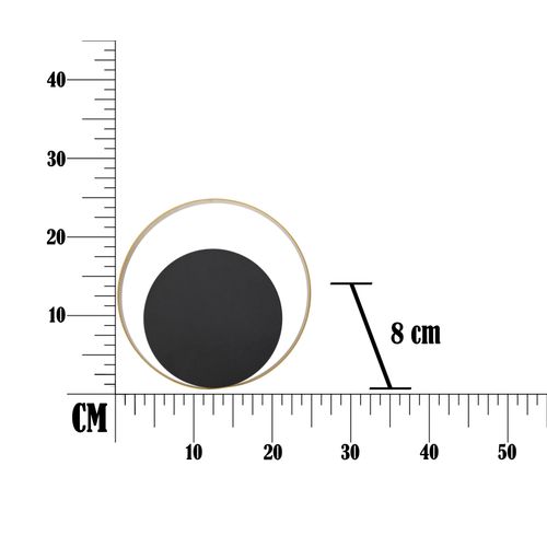 Applique Murale En Métal Noir Et Doré Design Géométrique 25x8x25 Cm