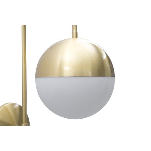 Applique Murale En Métal Doré Avec Globe En Verre Blanc 31x19x51 Cm